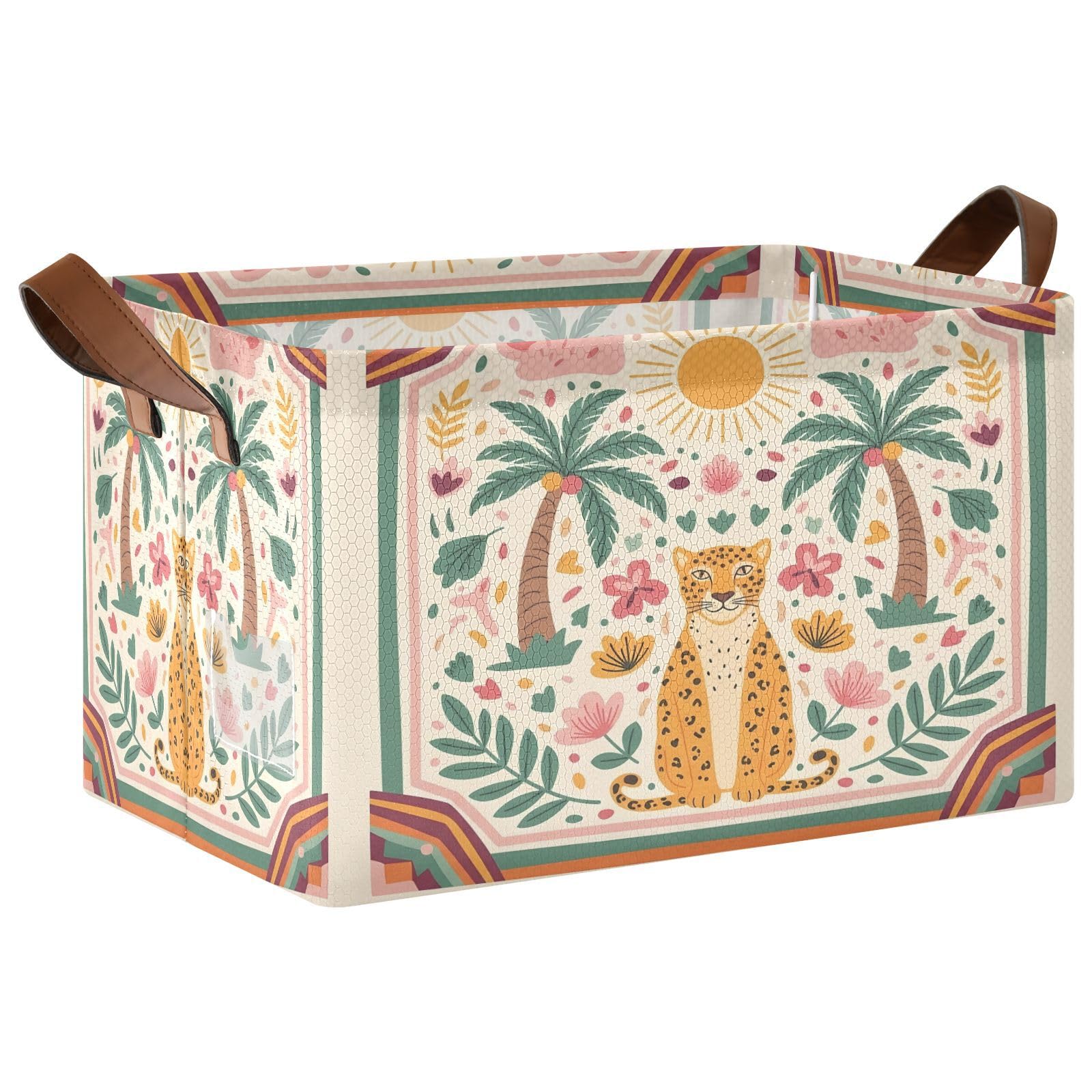 Cgiub Panther Storage Basket Waterproof Foldable Storage Bin Baby Laundry Basket Closet Organiser for Nursery Decor Home Organizing
