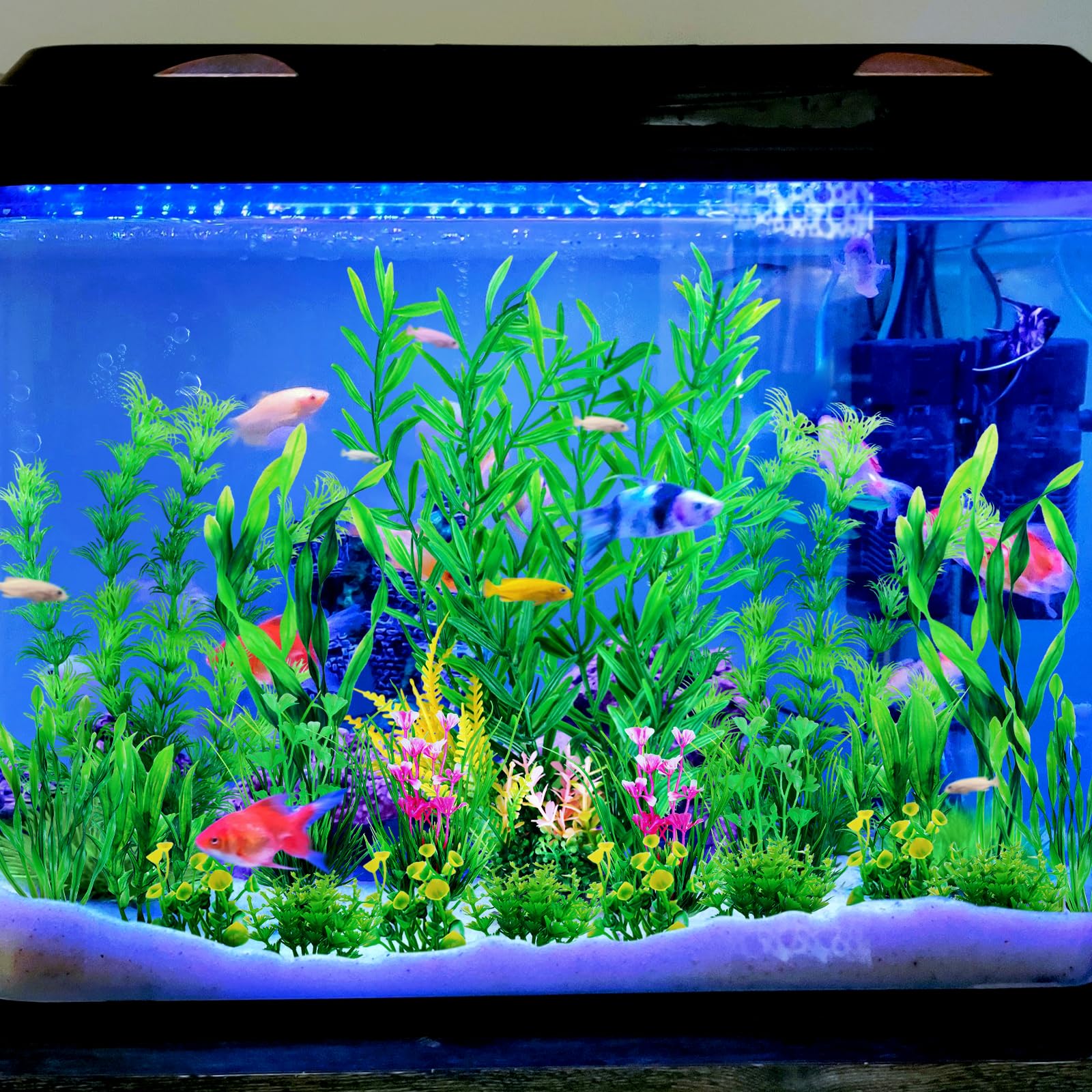 Fish Tank Plants, 20pcs Aquarium Decor Green Plants Artificial Aquarium Decorations Plant, Fish Tank Accessories for Household and Office Aquarium Simulation, Small to Large - image 7