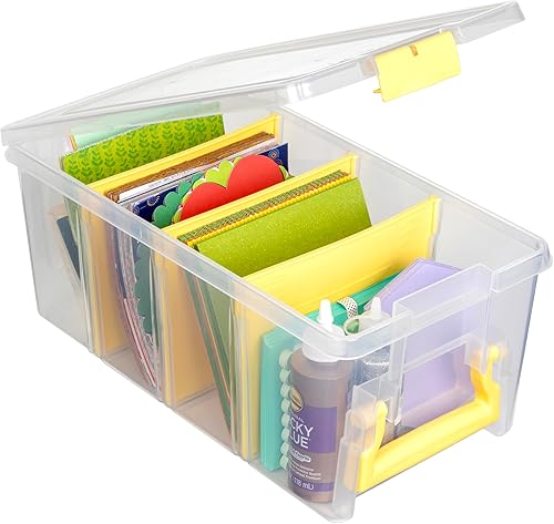 Miniatura 10 de ArtBin Semi Satchel - Organizador portátil para manualidades con 3 divisores, estuche de almacenamiento de plástico transparente para suministros de