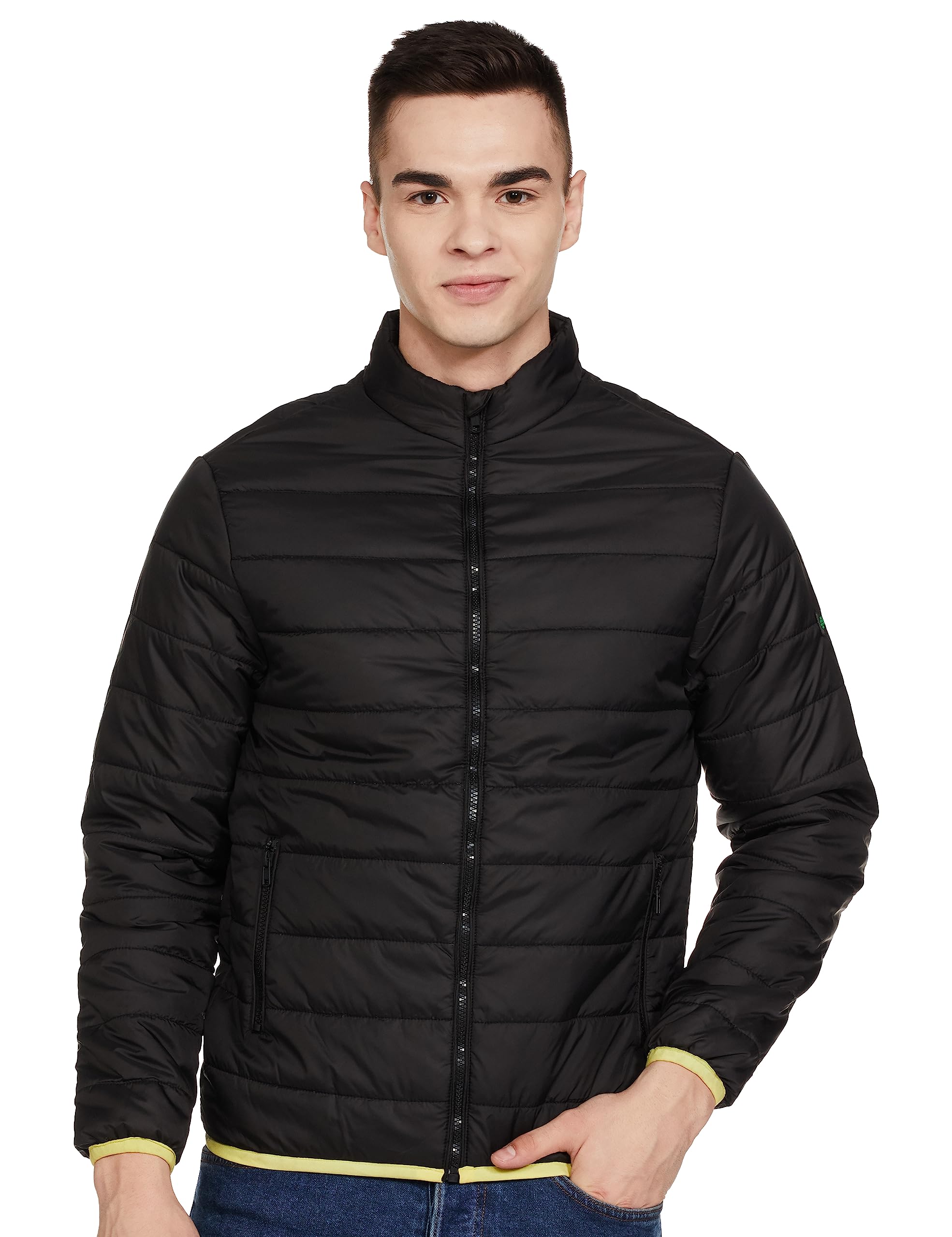 the indian garage co Men Black Slim Fit Solid Puffer Jacket-picture-26