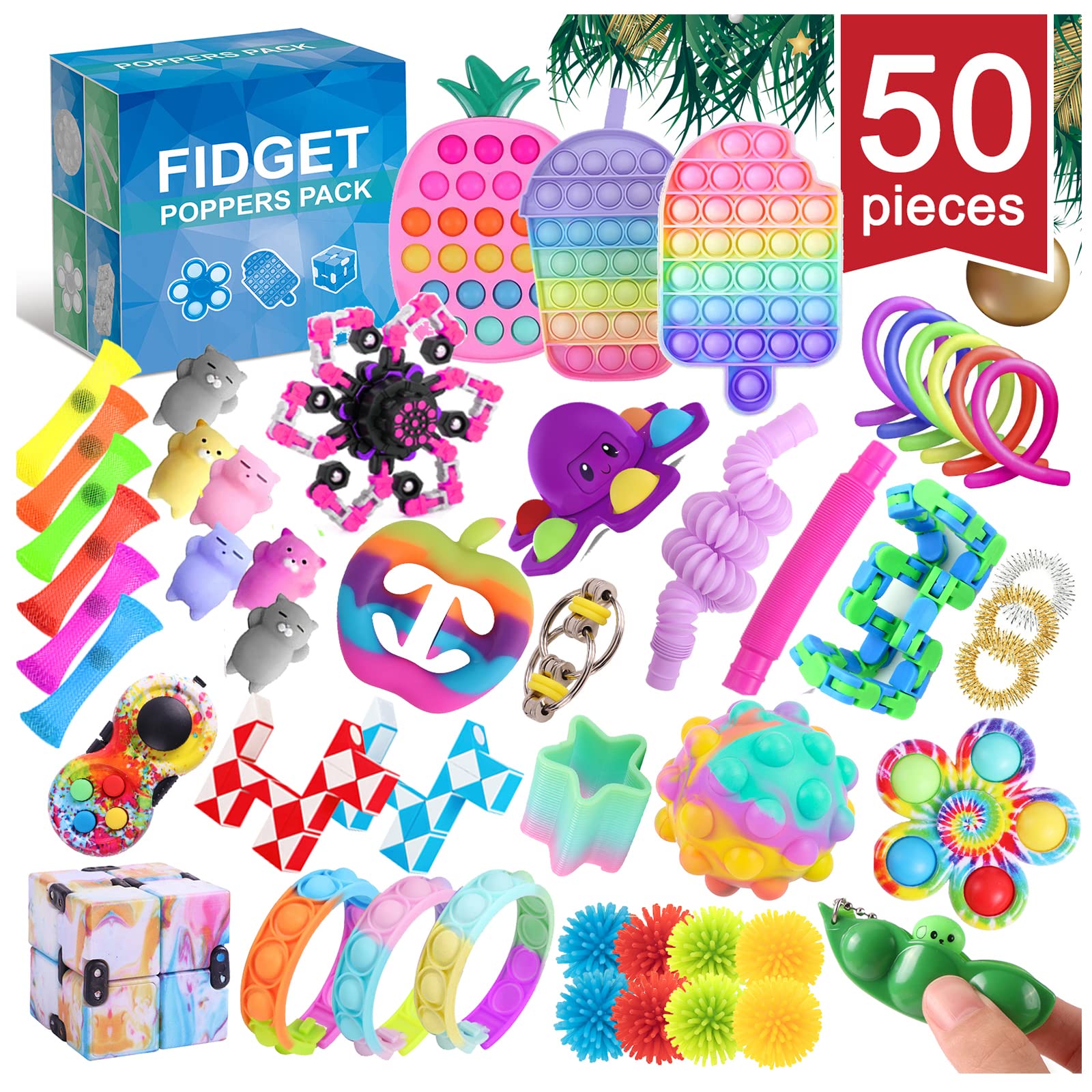 Buy 50Pcs Fidget Toys, Fidget Packs Fidget Toy Set, Ice Cream Hamburg