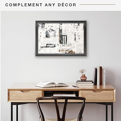 Vista 338 de MCS Studio Gallery Marco para póster de 16 x 24 pulgadas, imitación de veta de madera de color negro, colgar en horizontal o vertical, grande