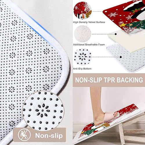 Miniatura 3 de ArtSocket Juegos de baño de reno con cortina de ducha y alfombras y accesorios, juegos de cortinas de ducha de copo de nieve, cortinas de ducha de