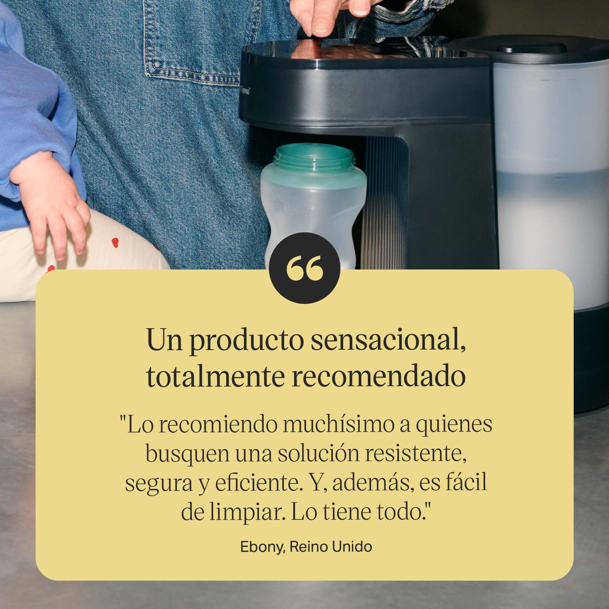 Tommee Tippee Perfect Prep, Preparador de Biberones, para un Biberón a Temperatura Corporal en 90 Segundos*, de Día y de Noche, con Filtro Antibacteriano y Asistencia de una Aplicación