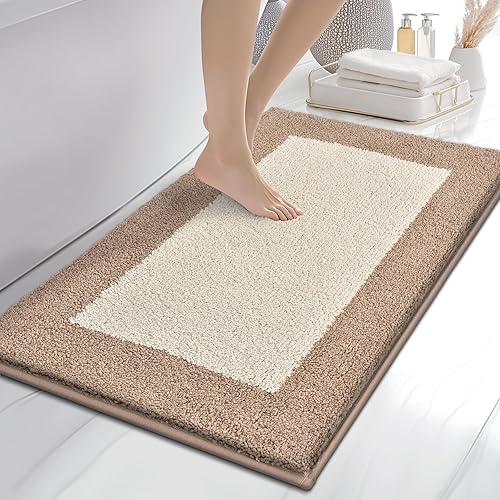 Alfombras de baño de 24 x 36 pulgadas, antideslizantes, extrasuaves, absorbentes, lavables a máquina, de secado rápido, para suelo de baño, ducha,