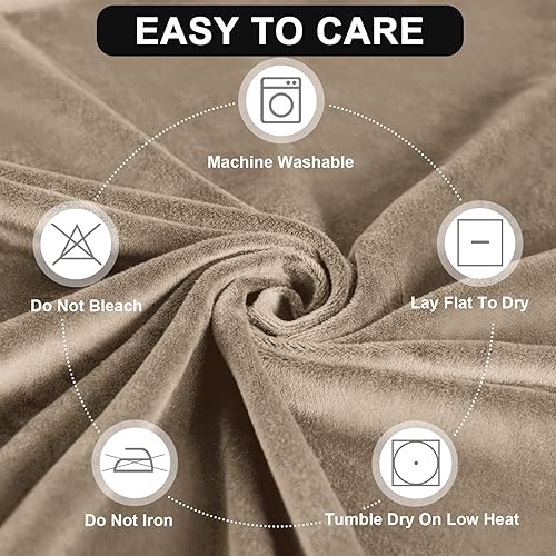 Miniatura 8 de FestiCorp Funda de terciopelo para sofá, funda para sofá de 3 cojines con 3 cojines, funda elástica de 4 piezas, funda gruesa para muebles para