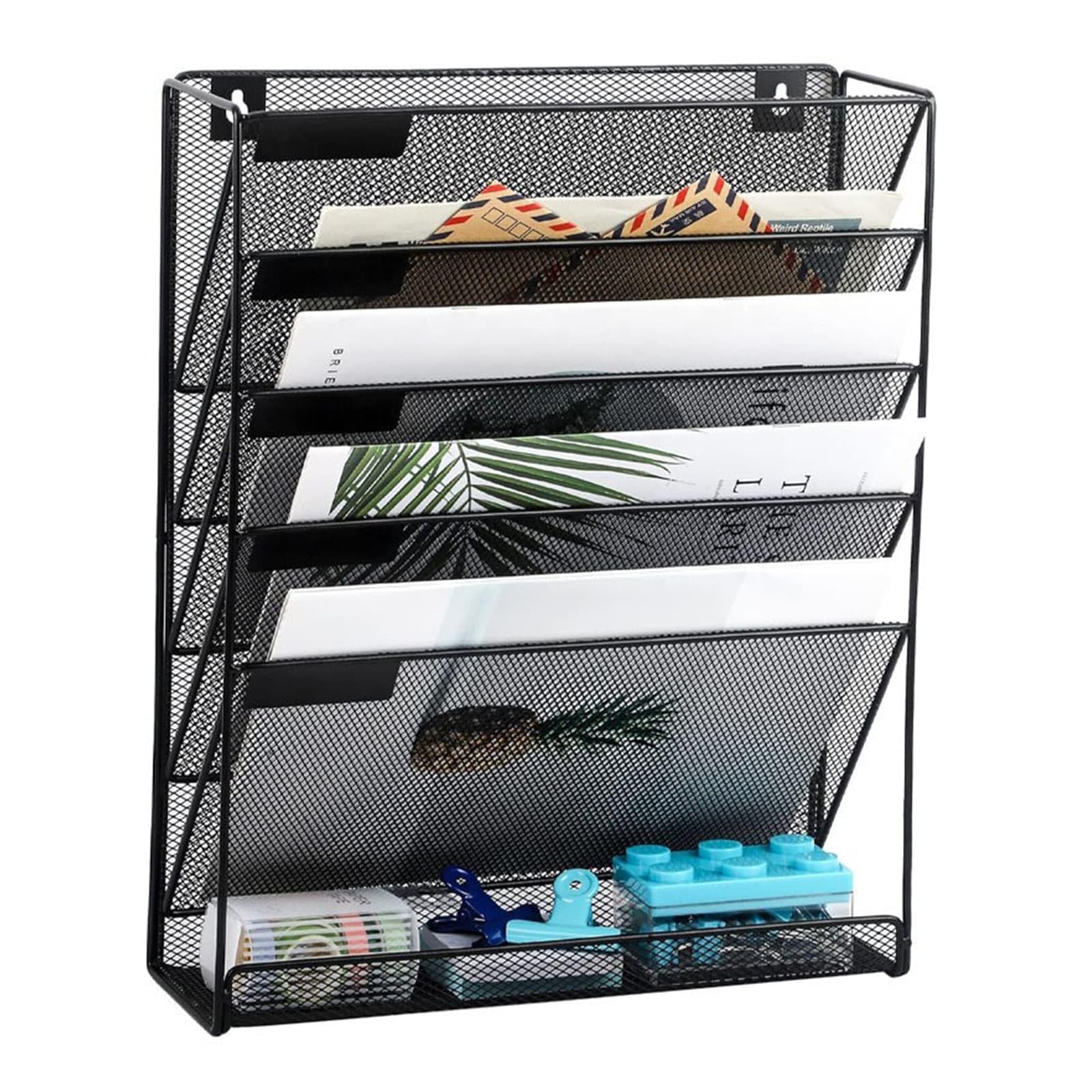 WEELOO 6-Tier Wall File Organiser Magazine File Holder, A4 File Holder