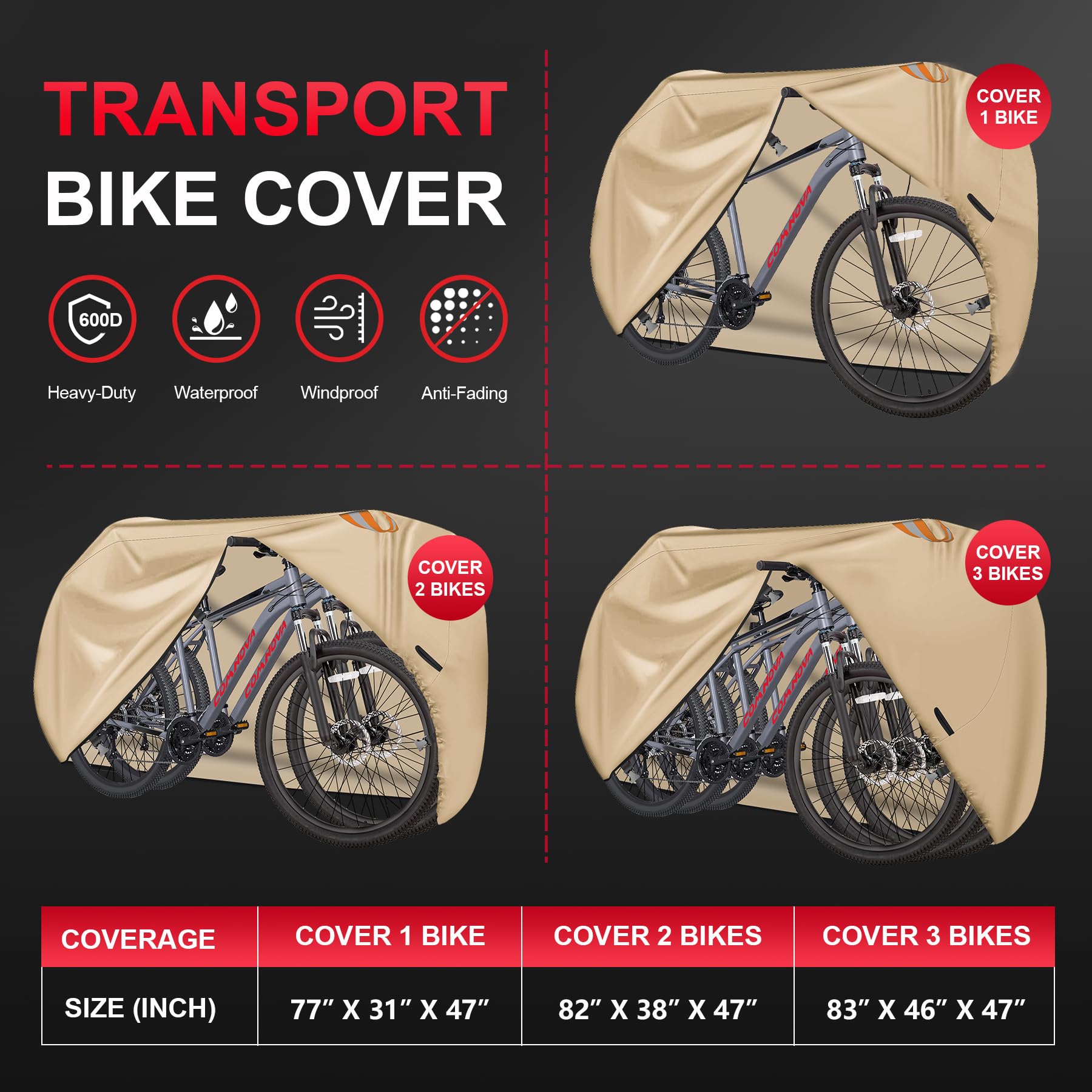 Bike Rack Cover Snapklik.com : Bike Cover For Transport - Waterproof Heavy Duty Outdoor ...