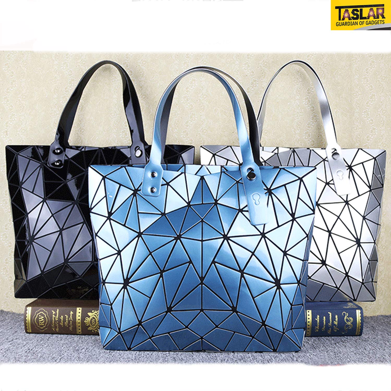 TASLAR Geometric Luminous Crossbody Bag Women Tote Bag Holographic Purses and Flash Reflective Shoulder Clutch Bag for Girls, Women 3