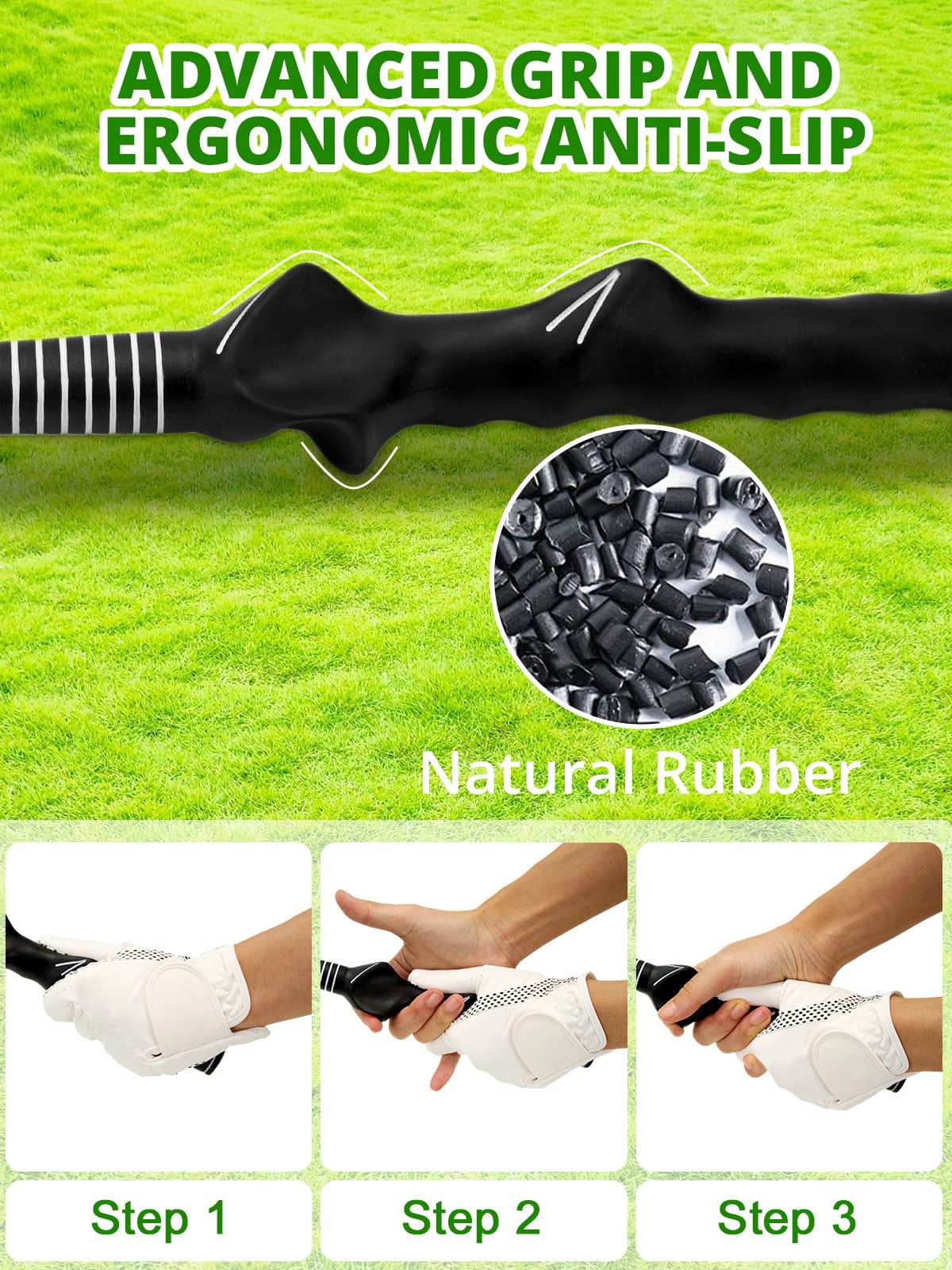 Retractable Golf Swing Trainer with Arm Band - Click Stick Golf Training Aid, Right-Handed Golf Swing Practice Stick for Chipping & Hitting, Portable Indoor Outdoor Golf Practice Stick - 5