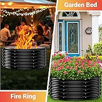 Vista 5 de Anillo de chimenea al aire libre de 32 pulgadas, chimenea de leña resistente al calor de 17 pulgadas de altura y chimenea para exterior, anillo