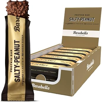 Barebells Protein Bar   Delicious Protein Bars with Chocolate   Low Sugar 20 Grams Protein Palm Oil Free   Salty Peanut 12 x 55 Grams