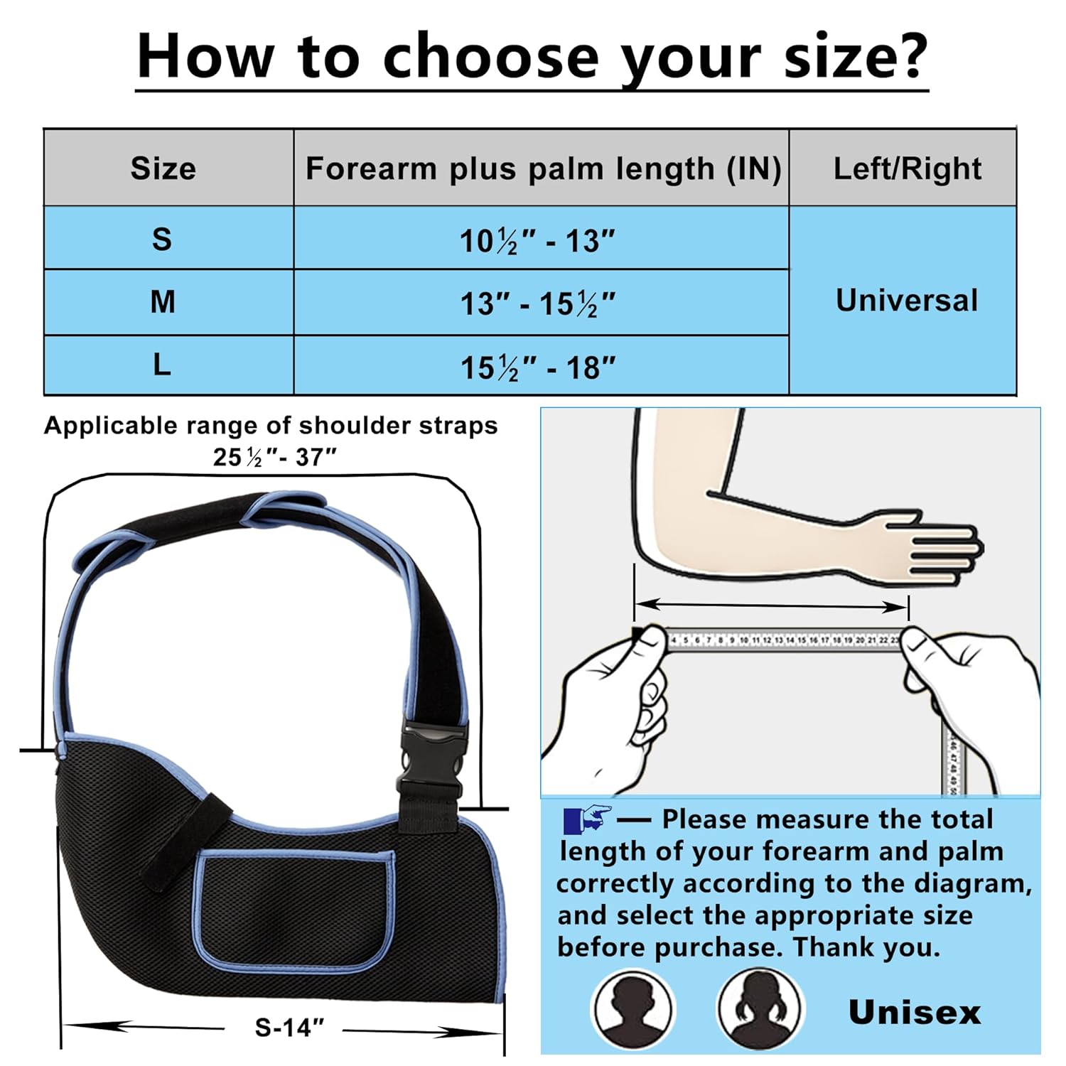 Arm Sling Shoulder Immobilizer - Rotator Cuff Support Brace - Comfortable Medical Sling for Shoulder Injury,Left and Right Arm,Men and Women,for Broken,Dislocated,Fracture,Strain (Small) - Image 5