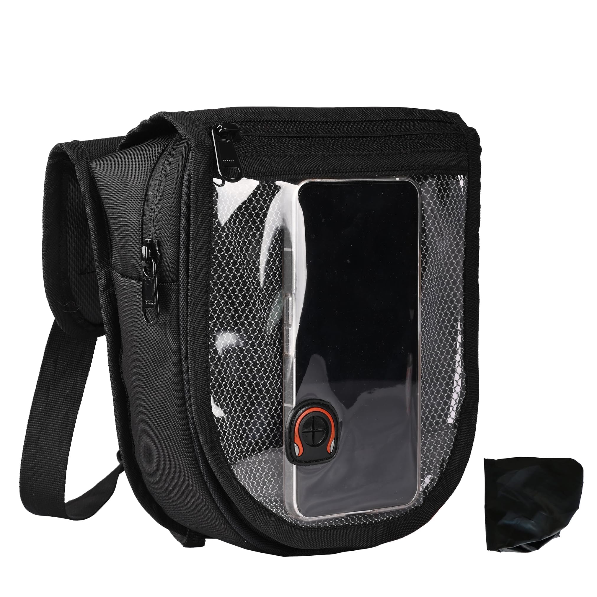 Allextreme Universal Bike Tank Bag Pouch (Non Magnetic) with Water Proof Rain Cover & Straps to use as Sling Pouch Bike Riding Accessory for All Motorcycles (2.5Ltr, Black, 1 Pc)