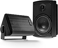 Gemini Sound GHSI-W525BT 5.25" IP44 Waterproof Outdoor Bluetooth Speakers Pair - 150W Powered Wall Mount, Daisy Chain, Patio Stereo (Black)