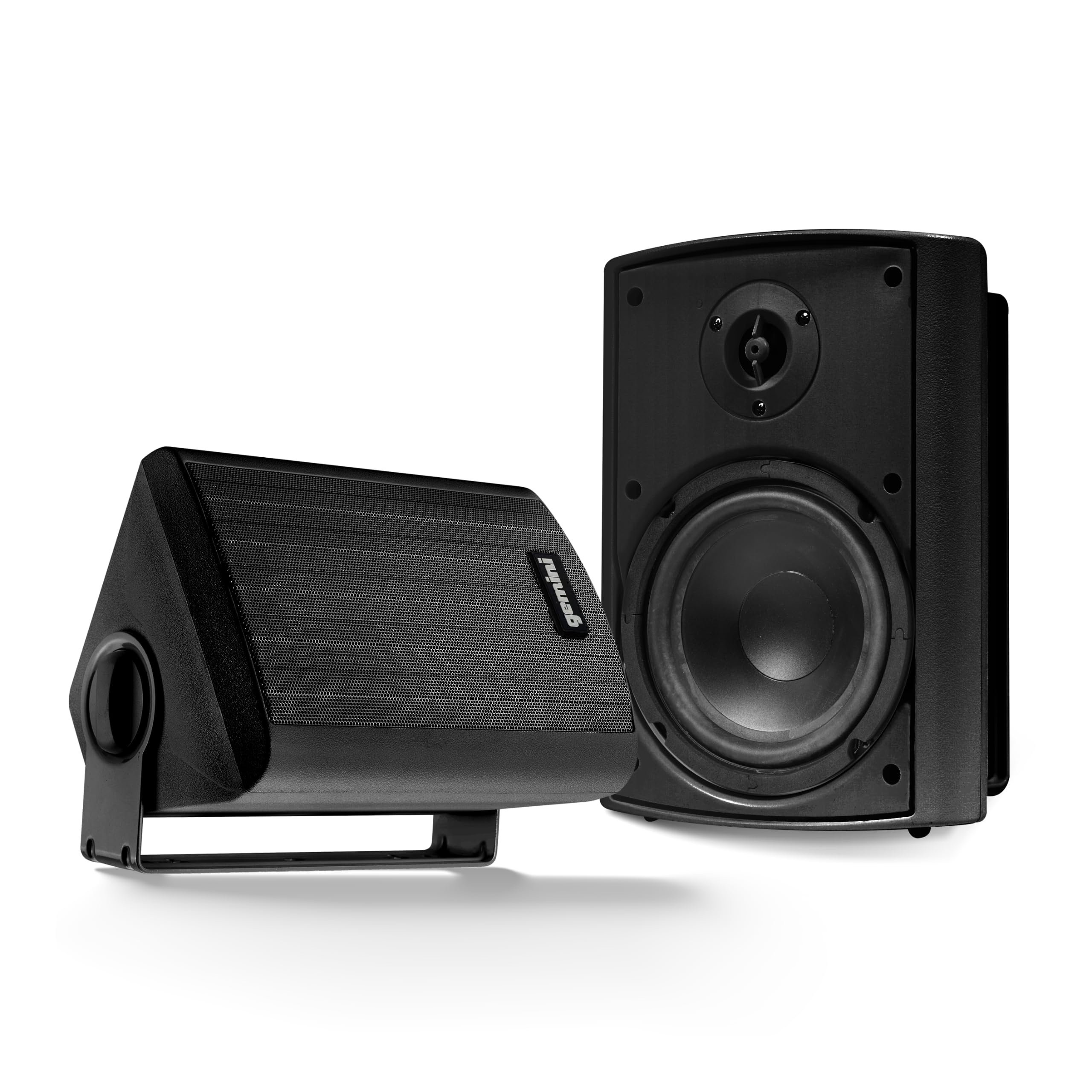 Gemini Sound GHSI-W525BT 5.25" Outdoor Bluetooth Speakers IP44 Waterproof Wired Powered Wall Mount Pair with Aluminum Grills, Patio Ready, Daisy-Chain