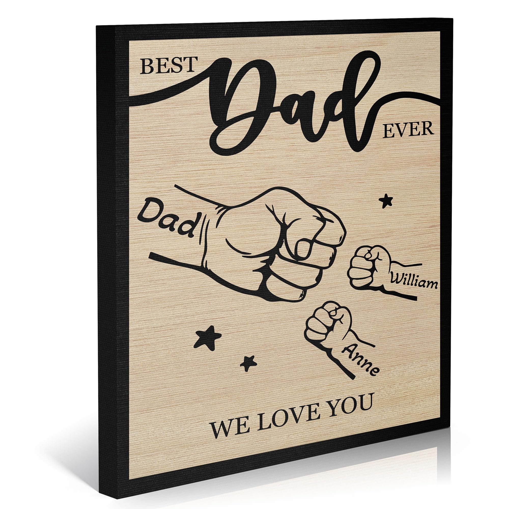 Easycosy Fathers Day Dad Gifts Personalised Canvas Prints Canvas Wall Art Home Room Decor Personalised Anniversary Birthday Gifts for Men Dad from Daughter Son