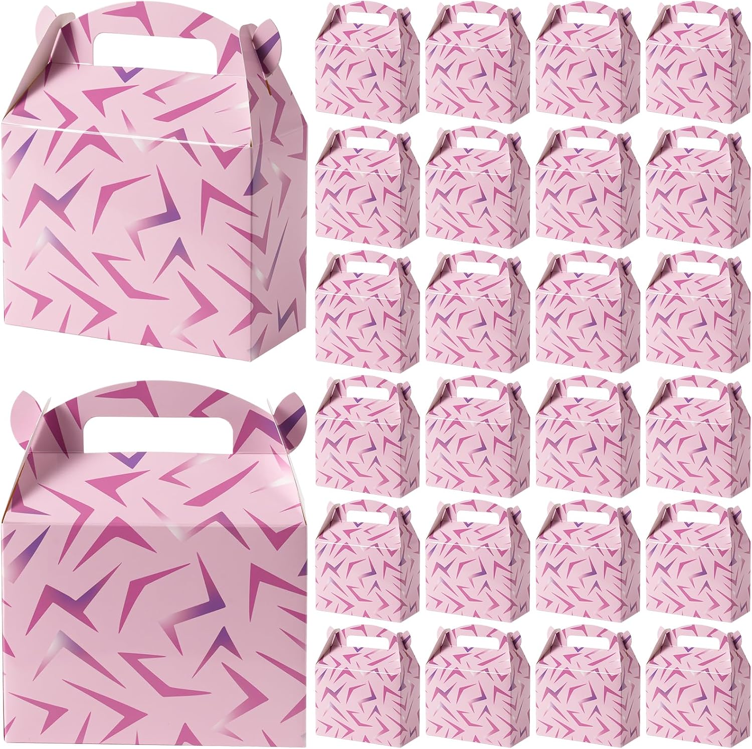 XXAptube K Pop Party Favors Gift Boxs, Kpop Candy Bags with Handle for K Pop Themed Birthday Party Decorations Goodie Supplies (Pink, 24 Pcs)