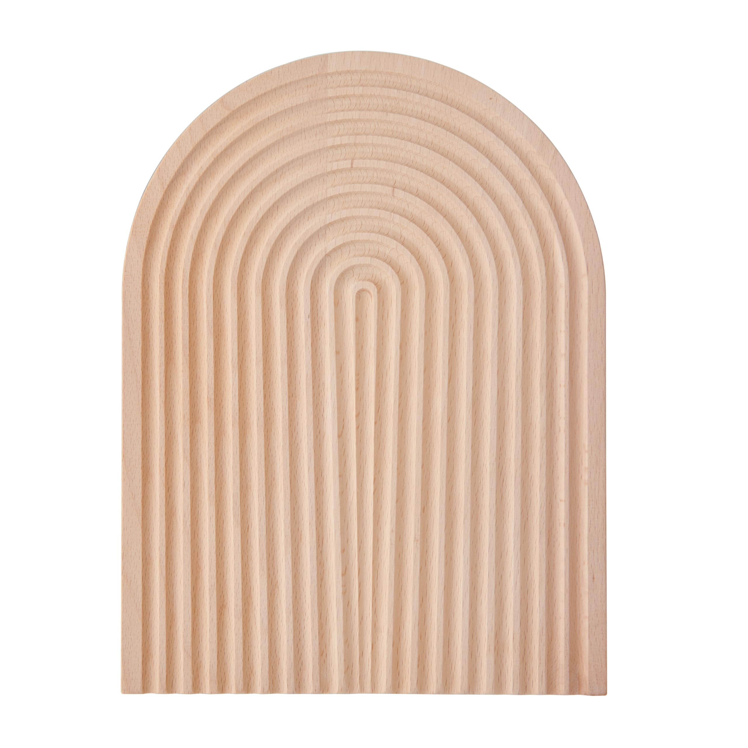 Kitchencraft Wood Idilica Beech Chopping Board, 2-In-1 Reversible Cutting Board And Presentation Board With Geometric Shape For Cheese, Cured Meats And Desserts, 23 X 32Cm