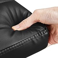 Vista 9 de Yaheetech Juego de 4 taburetes de bar giratorios de piel sintética, sillas de mostrador ajustables en altura, taburetes modernos con respaldo