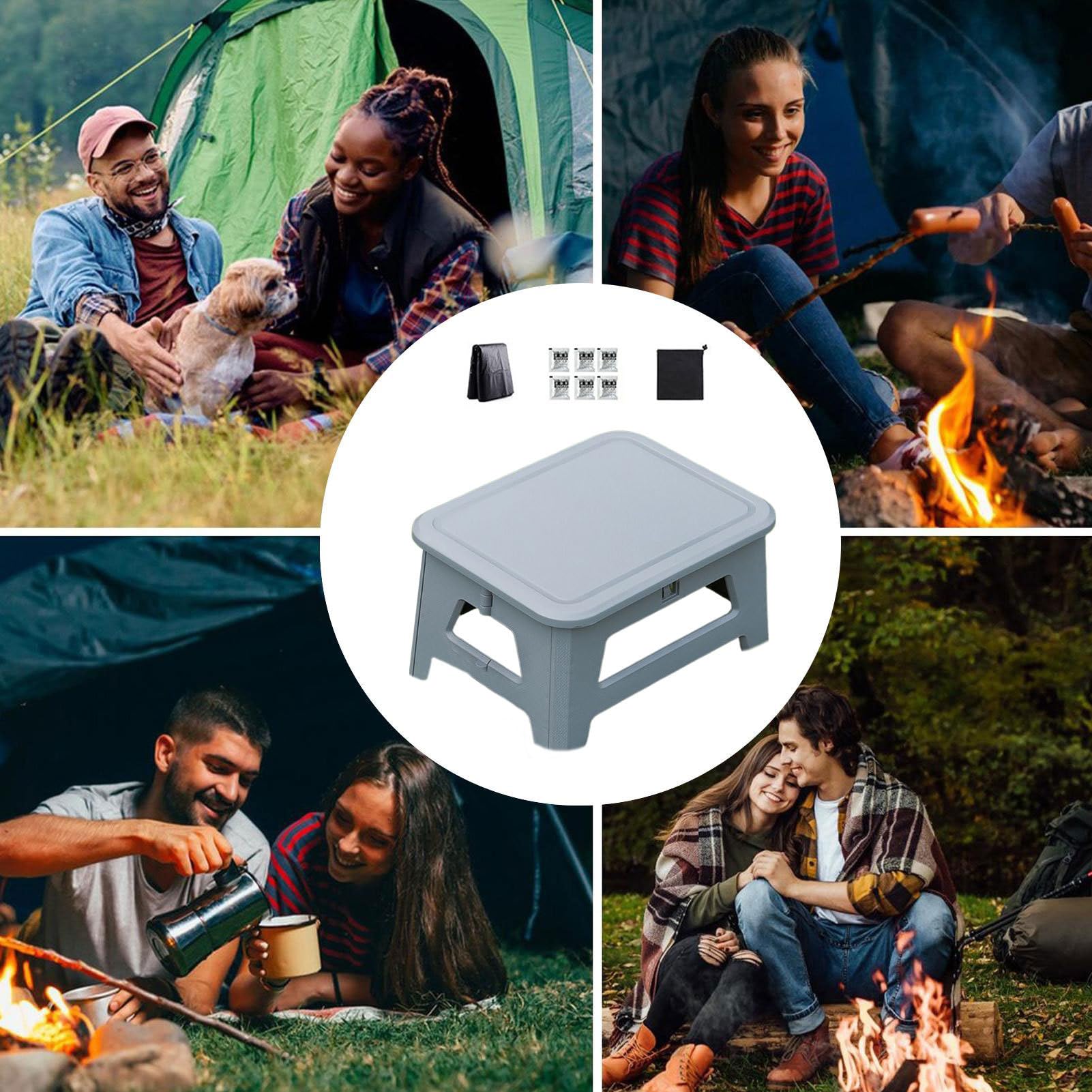 Außentoilette - Tragbare Campingtoilette Unterwegs | Kompakt Hocker mit Zubehör für Zelt, Rucksack, Auto & mit Diskretion