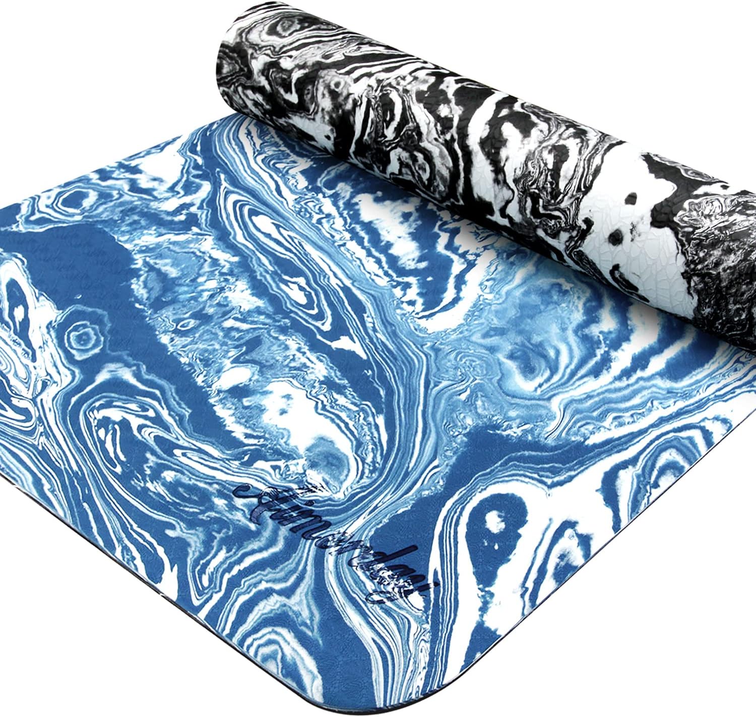 AIMERDAY Pro TPE Yoga Mat Non Silp Eco Friendly Fitness Exercise Mat with Carrying Strap for Pilates and Gymnastics,Lightweight Workout Thick Yoga Mats for Women Men Home Gym Travel 183 x 61 x 0.6cm