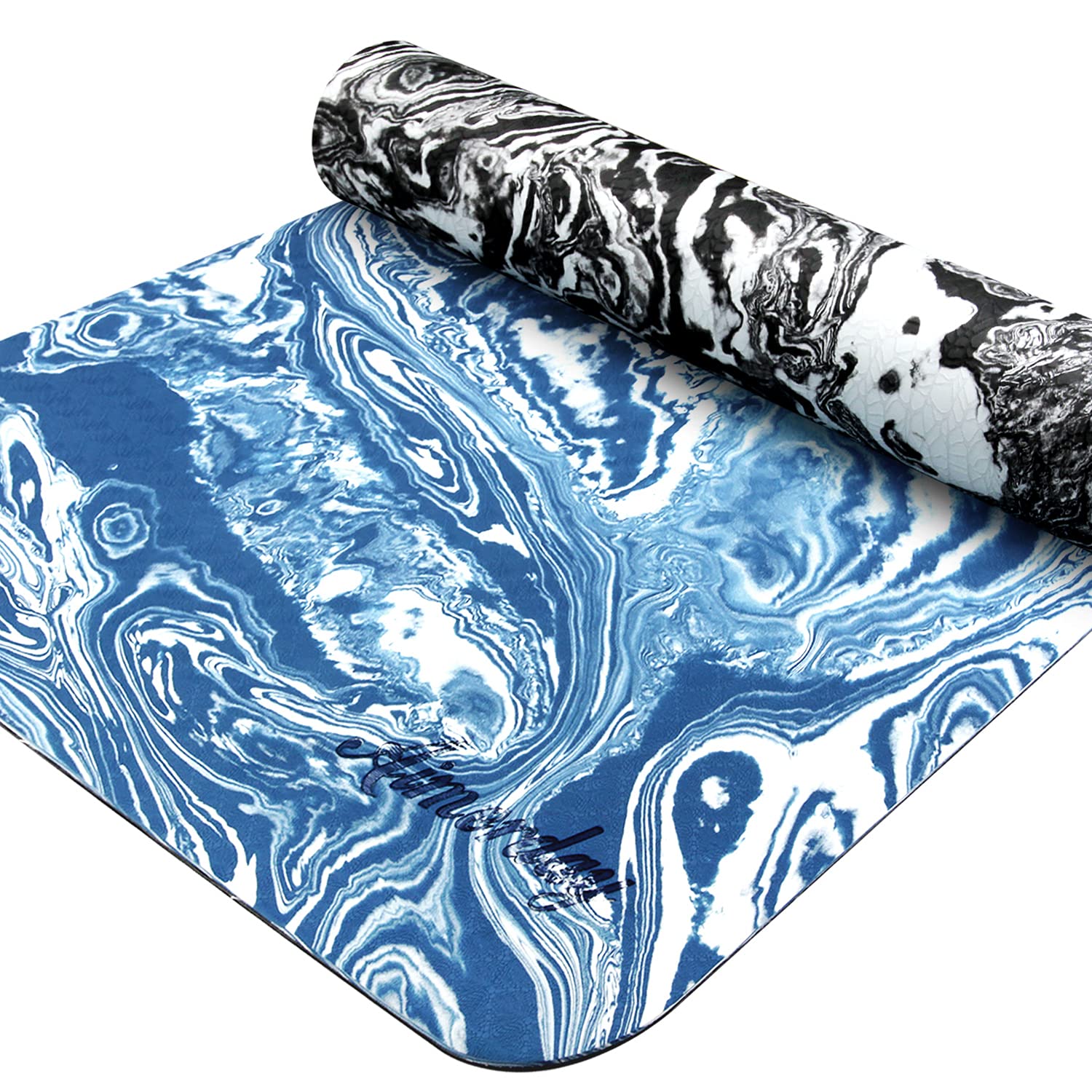 AIMERDAY Pro TPE Yoga Mat Non Silp Eco Friendly Fitness Exercise Mat with Carrying Strap for Pilates and Gymnastics,Lightweight Workout Thick Yoga Mats for Women Men Home Gym Travel 183 x 61 x 0.6cm