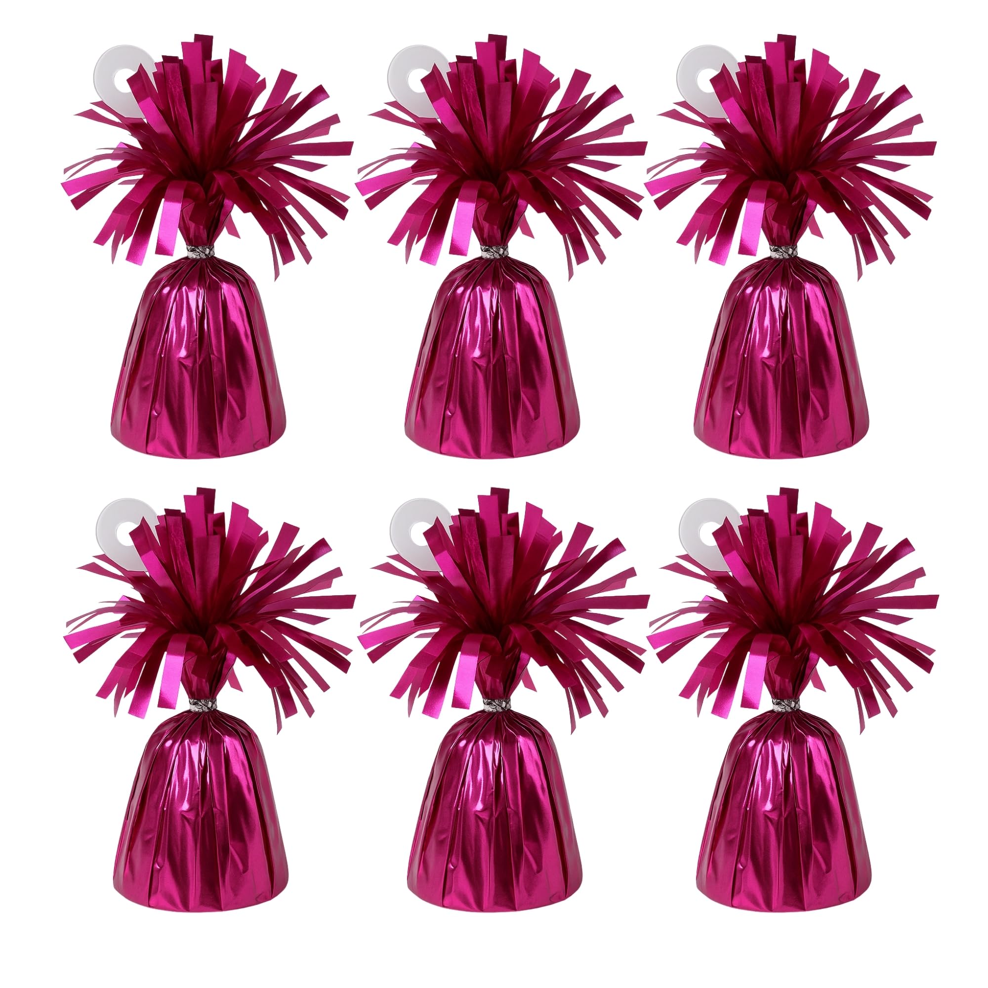 Foil Balloon Weights for Helium Balloons | Metallic Foil Balloon Holder | Birthday Parties, Events & Wedding Celebrations Decoration Accessory (Dark Pink, Pack of 6) โ image 1
