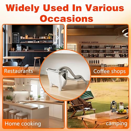 Miniatura 3 de Extractor de jugo de fruta fresca de aleación de aluminio, exprimidor de mano, exprimidor de cítricos, fácil de usar y limpiar, agarre ergonómico