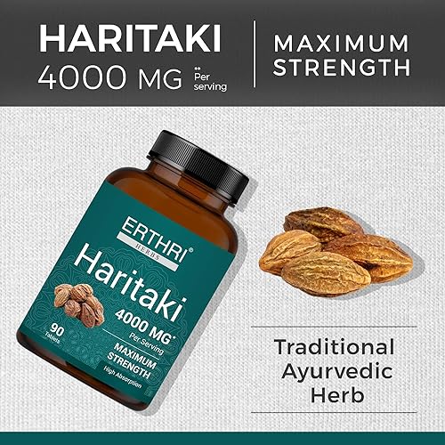 Miniatura 2 de Haritaki 100% natural (Terminalia Chebula) tabletas de 4000 mg, 90 unidades, suplemento de hierbas vegano y sin gluten, sin colores, sabores o
