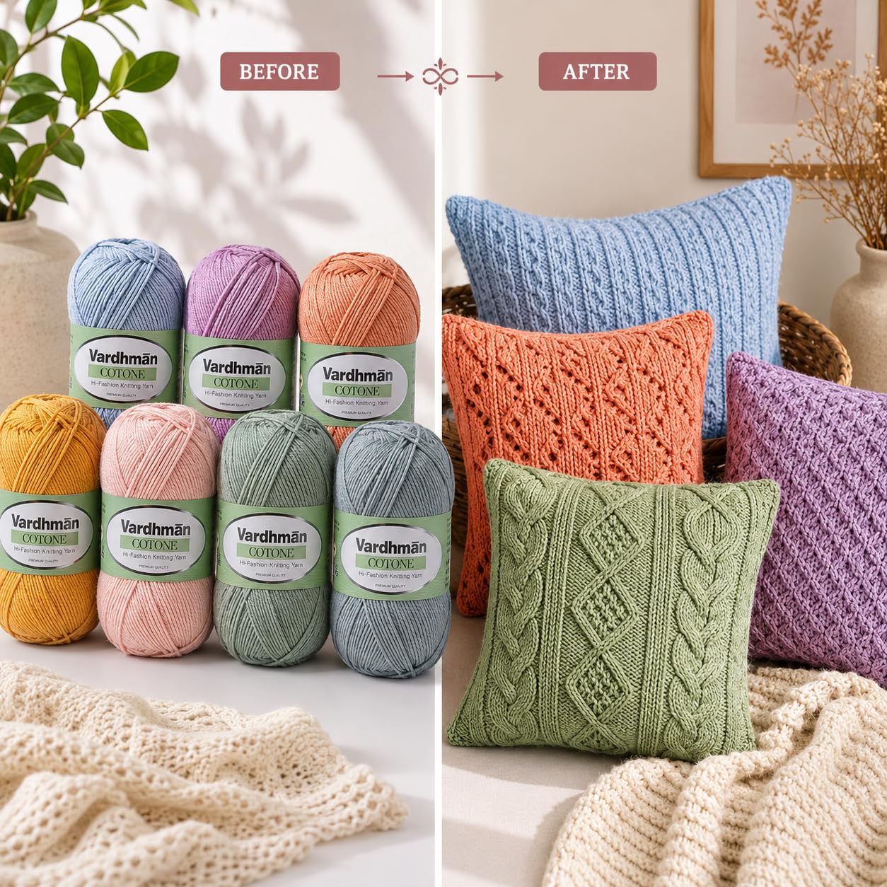 Vardhman Cotone Yarn - 6 Ply Cotton Acrylic -4