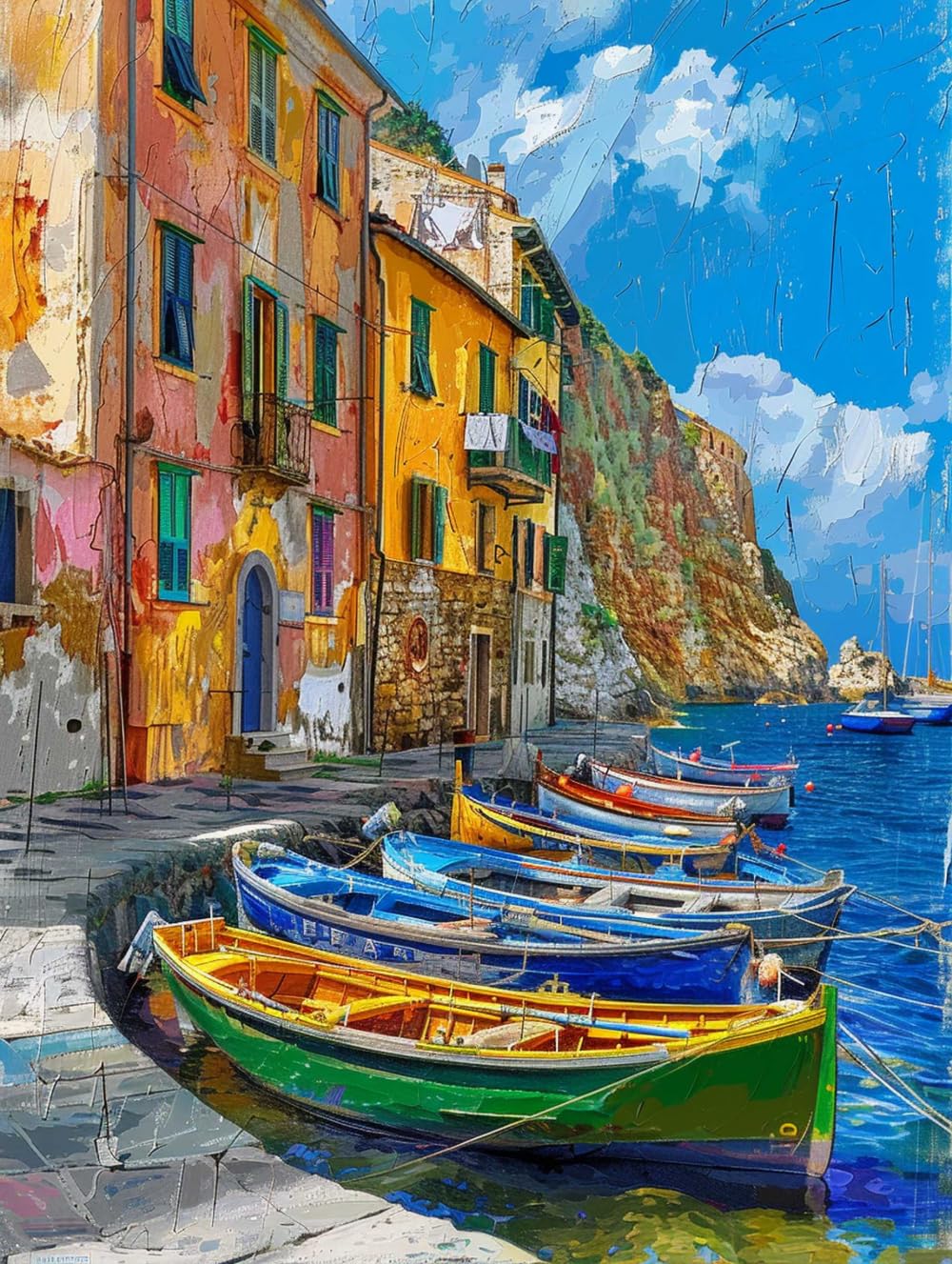 Kit Da Ricamo Con Perline Fai-Da-Te Kit Da Ricamo Con Perline Colorate Per Il Porto Kit Da Ricamo Con Perline Colorate Per Imbarcazioni Colorate Kit Da Ricamo Con Perline Fai Da Te Per Pri 30x40cm