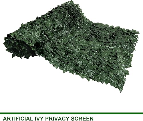 Miniatura 4 de U'Artlines - Valla de privacidad de hiedra artificial, valla de setos artificiales resistente y decoración de hojas de hiedra sintética, valla de
