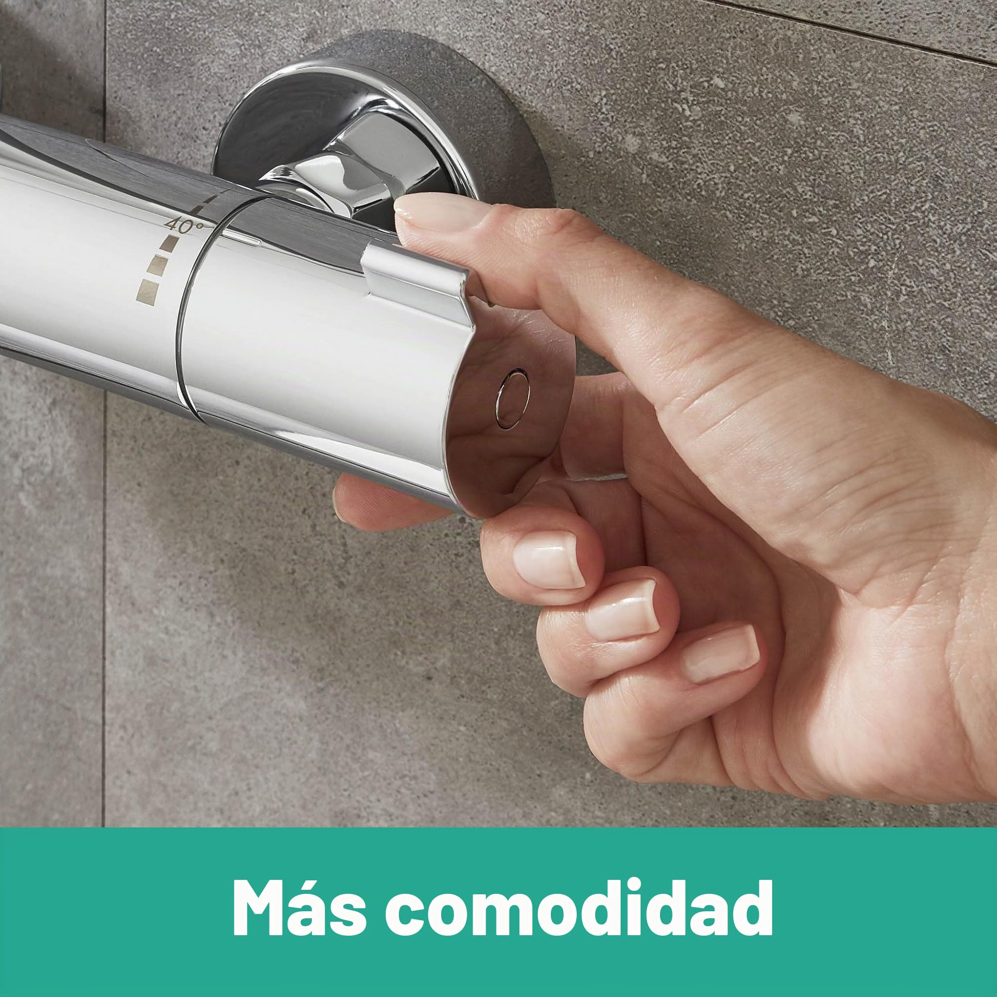 hansgrohe Ecostat 1001 CL - termostato para ducha visto , grifo ducha con botón de seguridad (SafetyStop) a 40 °C, termostato , mezclador para 1 función, cromo, 13211000