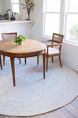 Miniatura 11 de Unique Loom Alfombra trenzada de la colección Chindi - Capa (3' 3" x 5' 1" ovalada, marfil  beige)