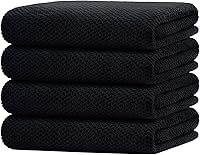 HOMEXCEL 4-Pack Black Microfiber Bath Towels 30x60 - Super Soft, Absorbent, Quick Dry for Bath, Beach, Pool, Gym