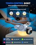 4 en 1 Station de recharge pour Apple, 15W Station de rechargeur sans fil magnétique rapide avec lumière de nuit, support de chargeur sans-fil rotatif pour iPhone COMMISSION ÉCONOMIQUE POUR L'EUROPE Series, iWatch, Airpodes - Accessoire de voyage