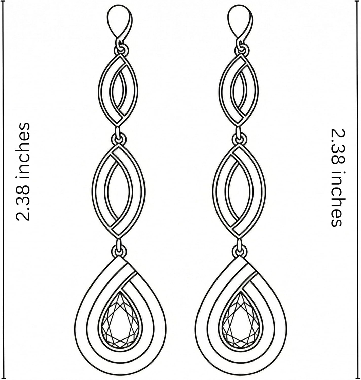 Mariell Gold Wedding Earrings, Cubic Zirconia Dangle Earrings for Bride, Bridesmaids, Gold Bridal Earring