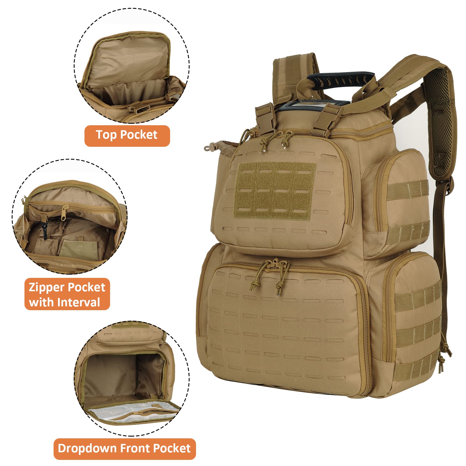 Snapklik.com : AUMTISC Tactical Handgun Range Bag Backpack - Pistol Gun ...