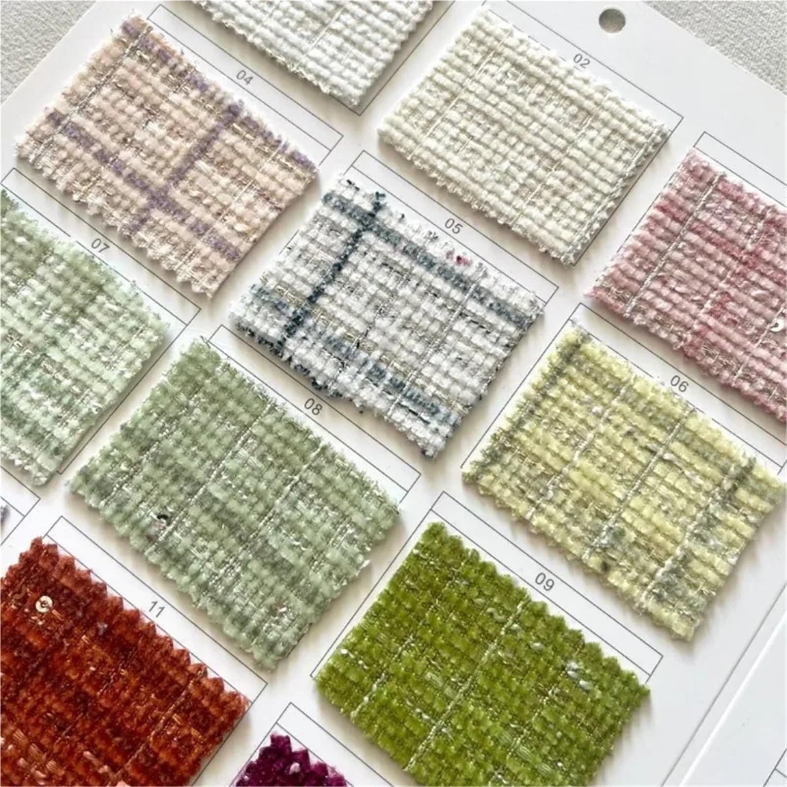 Tradycyjna tkanina tweedowa, Polyester Tweed Sequin Fabric For DIY Sewing Coat Skirt Vest Multicolor 100cmx148cm(Beige)