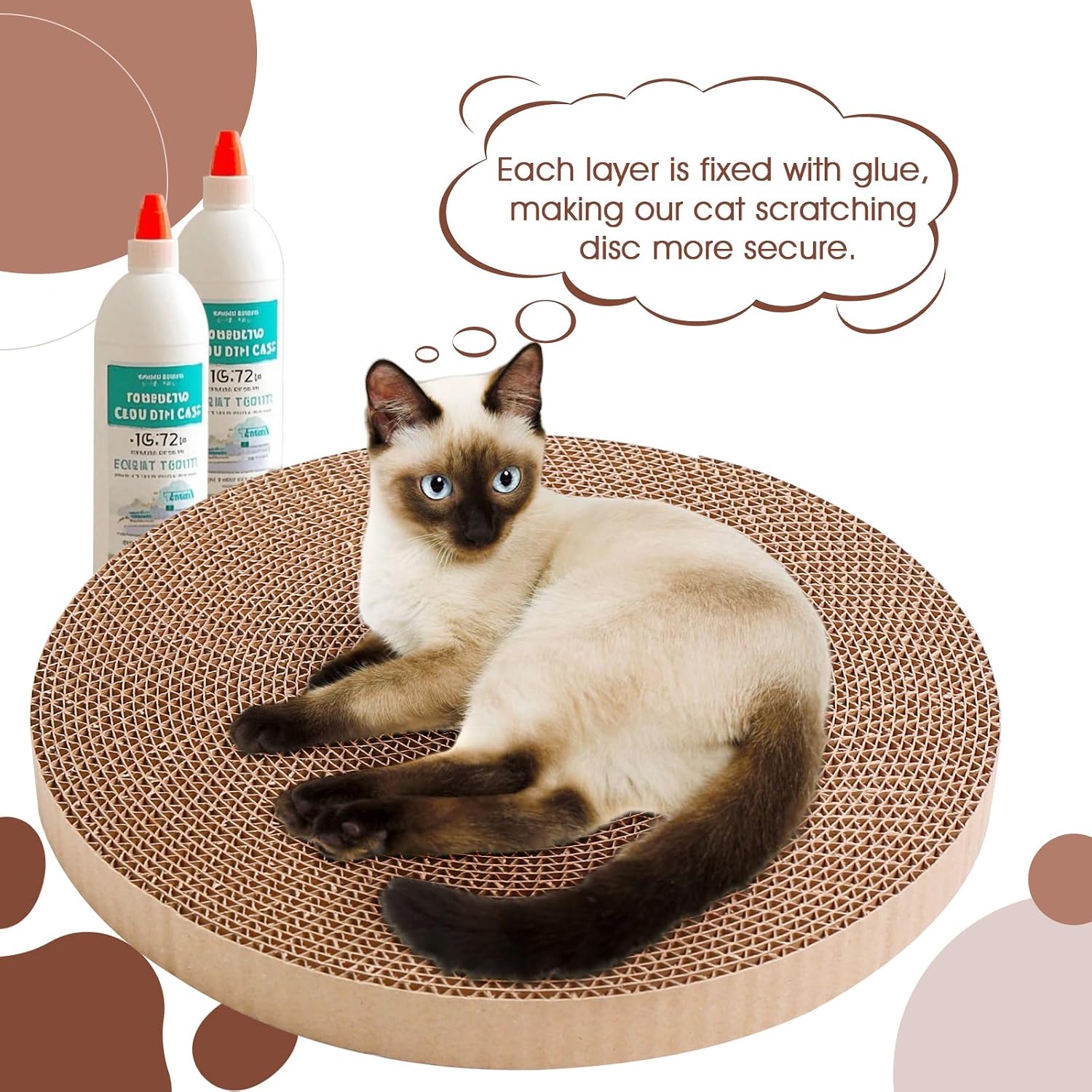 Round Cat Scratcher Refill 10 inch Diameter 7/8 Inch Thickness Circle Cardboard Cat Scratcher Replacement Pads Cat Scratching Boardcat Scratcher Pad for Indoor，3 PCS
