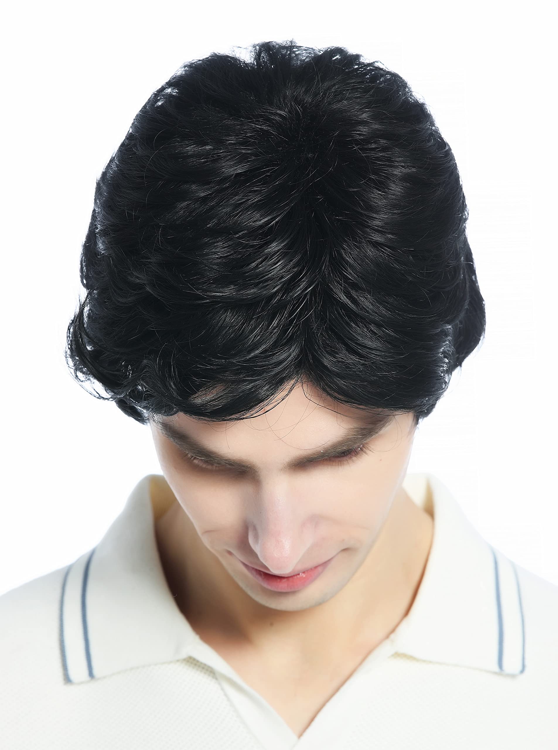 WIG ME UP - DW94A-1B Wig Men Women unisex short parting wavy black, velvet black (1B) - Image 4