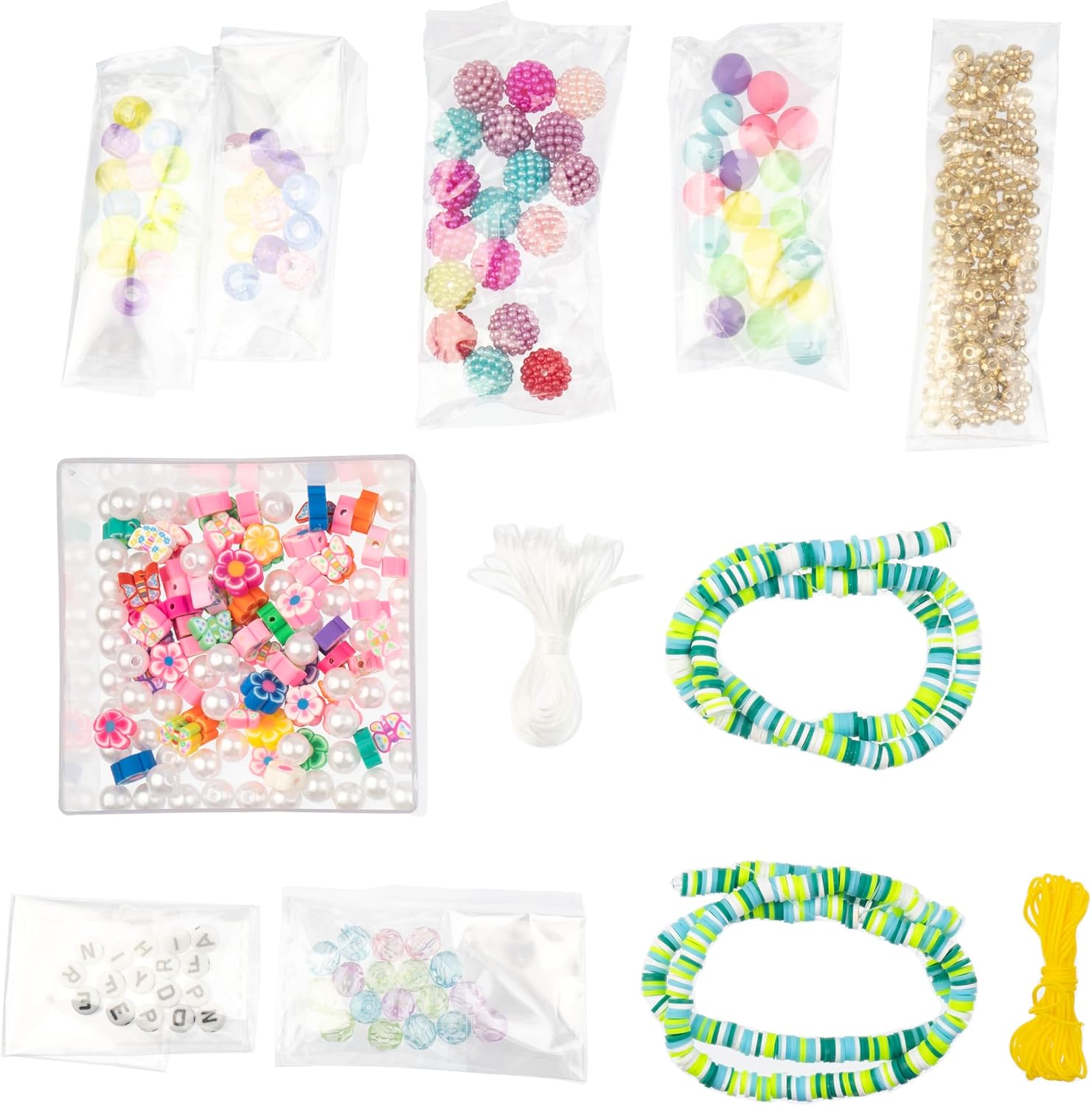 John Bead Green Friendship Bracelet Craft Beads Kit for DIY Jewelry Making, 95g