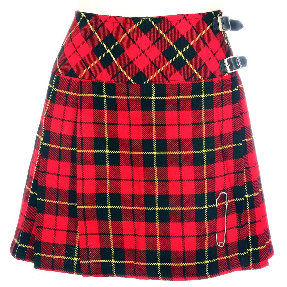 The Scotland Kilt Company Women's Red Scottish Mini Billie Kilt Mod Skirt In Wallace Tartan - Stylish Highland Dress Outfit - 16 Uk