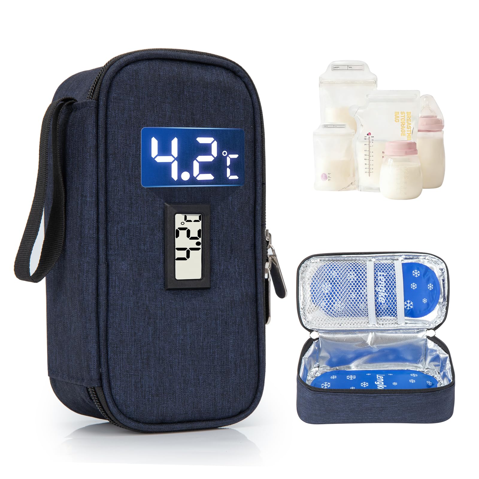 Leng Ke Breastmilk Cooler Bag, Breast Milk Cooler Travel Bag with Temperature Display