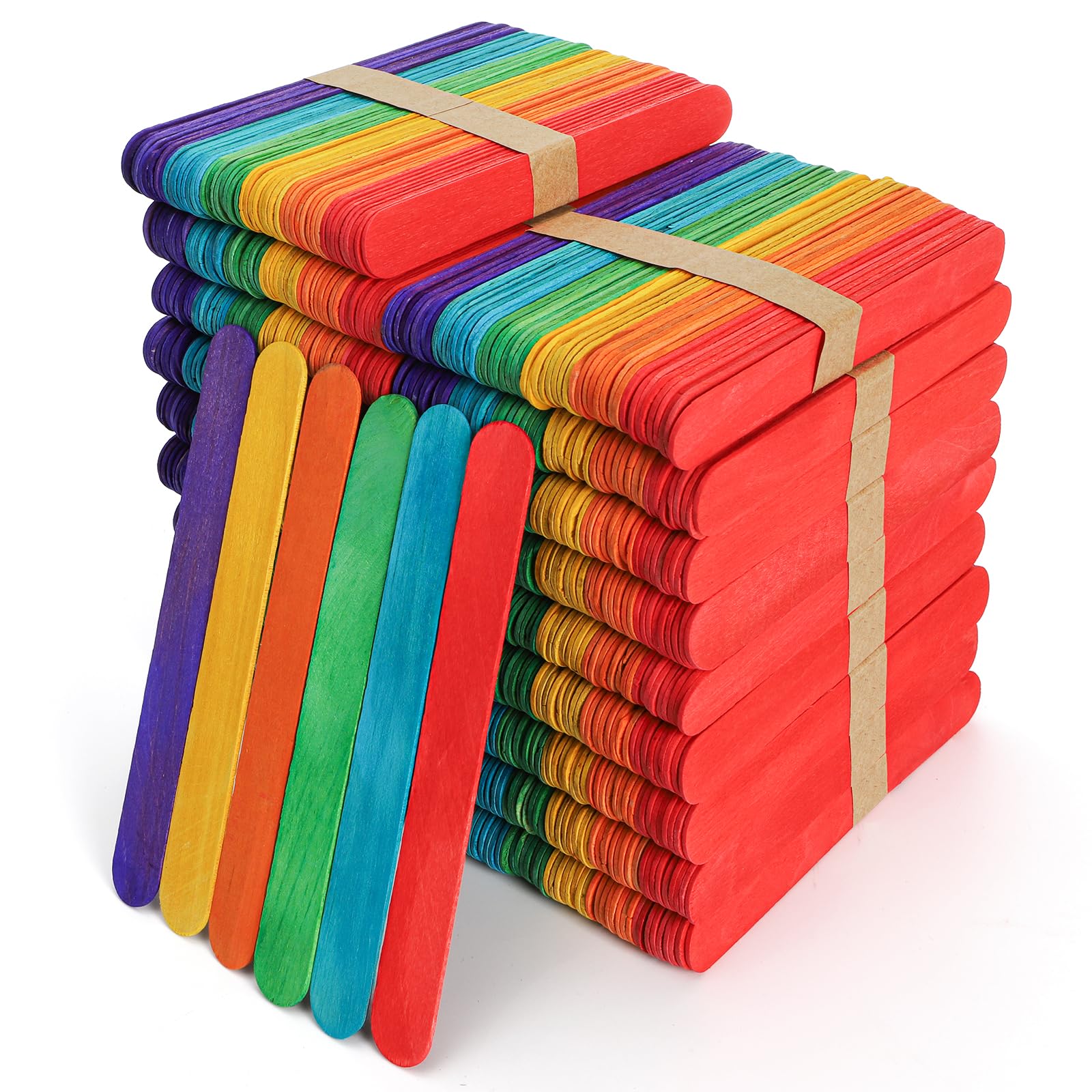 Bastoncini Legno Colorati ZOENHOU - 1000 Pezzi 11,4 Cm Per Ghiaccioli E