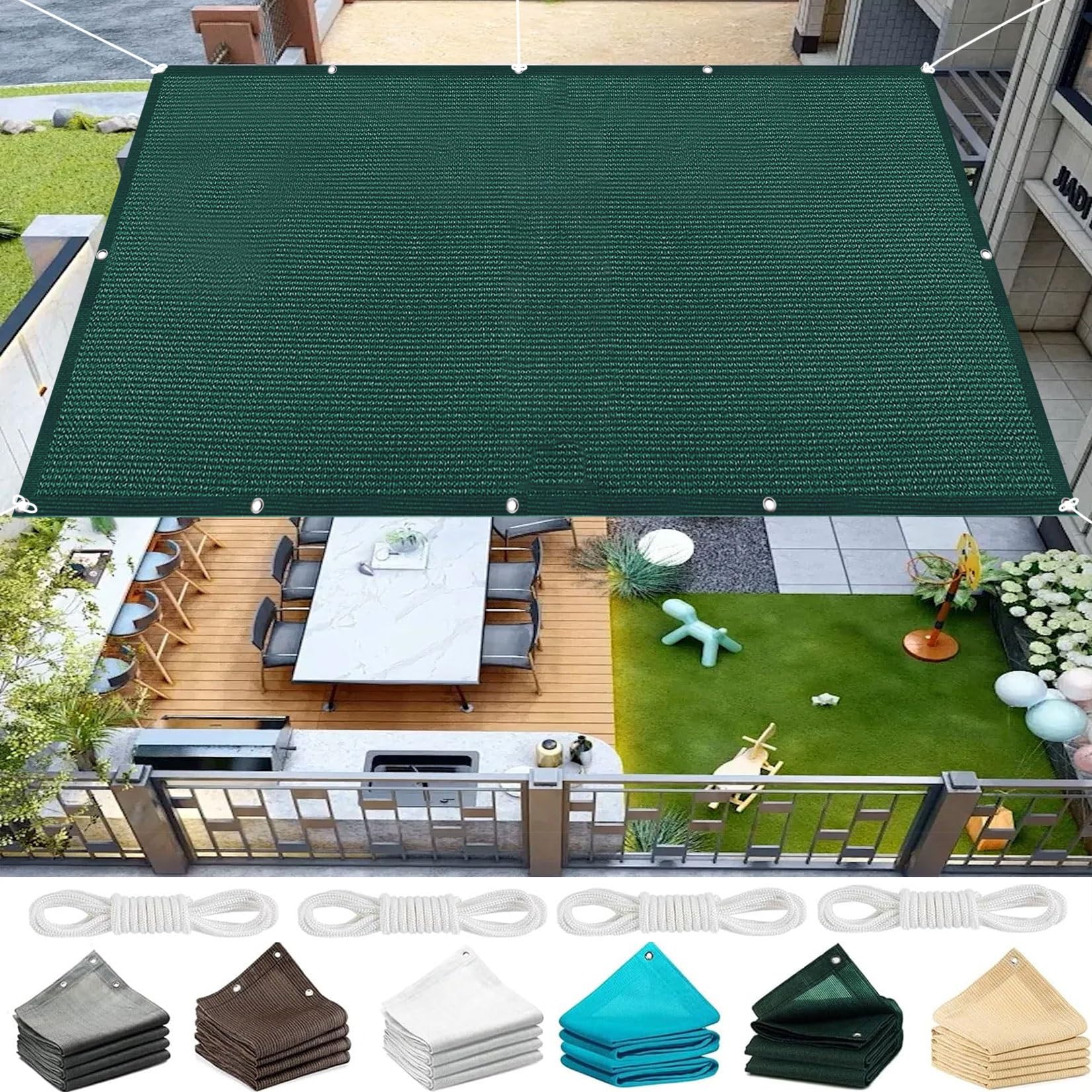 Voile ombragant perméable et rafraîchissant pour grand jardin
