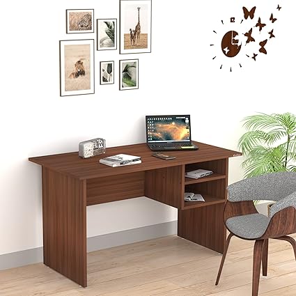 Anikaa Grady Engineered Wood Study Table | Writing Desk | Study Desk | Laptop Table with Drawer | Computer Table (Walnut) (D.I.Y) Matte Finish