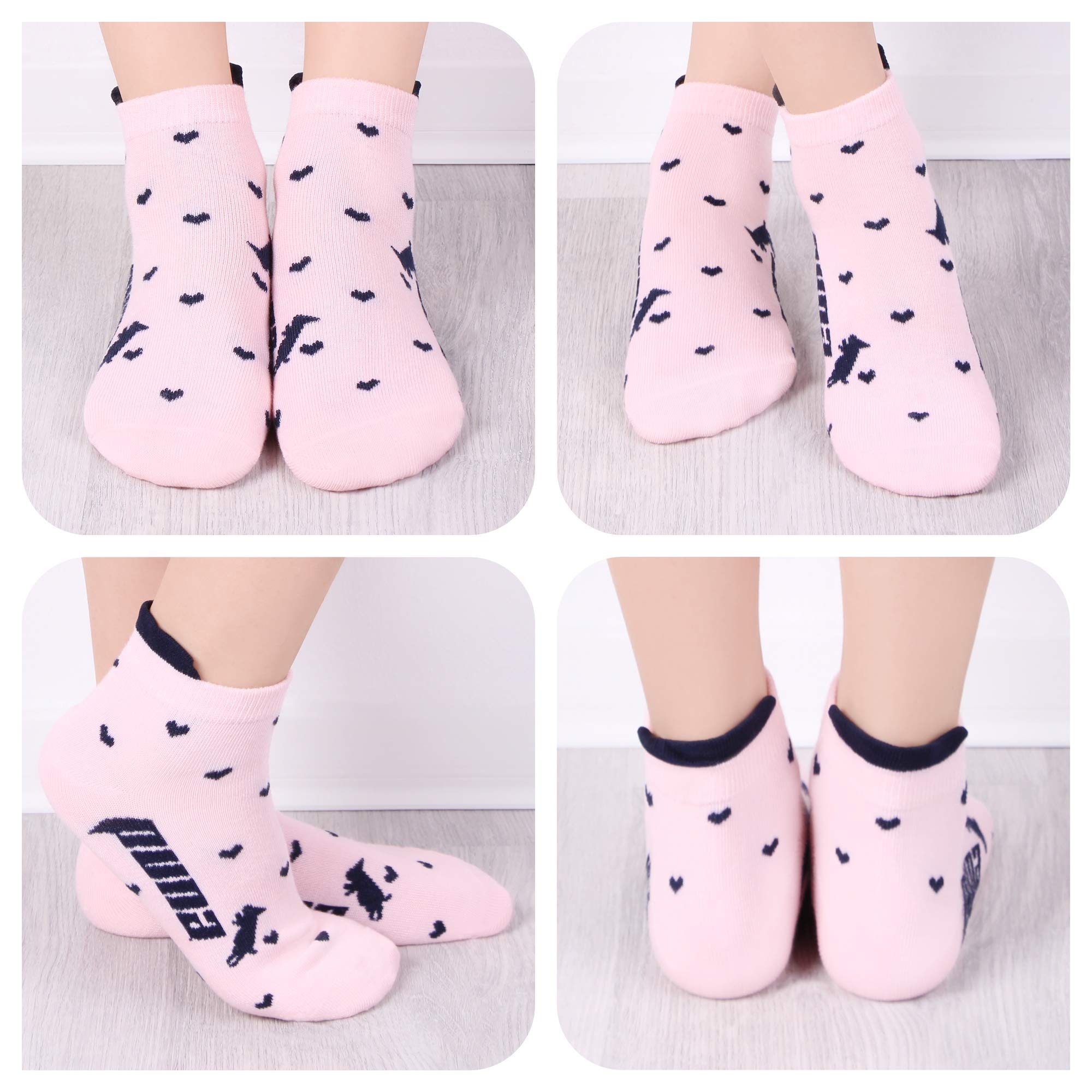 L&K-II 10/12 paia di calzini per bambina con simpatici motivi a cuore Calzini per bambini calzini da ginnastica multicolor 2825