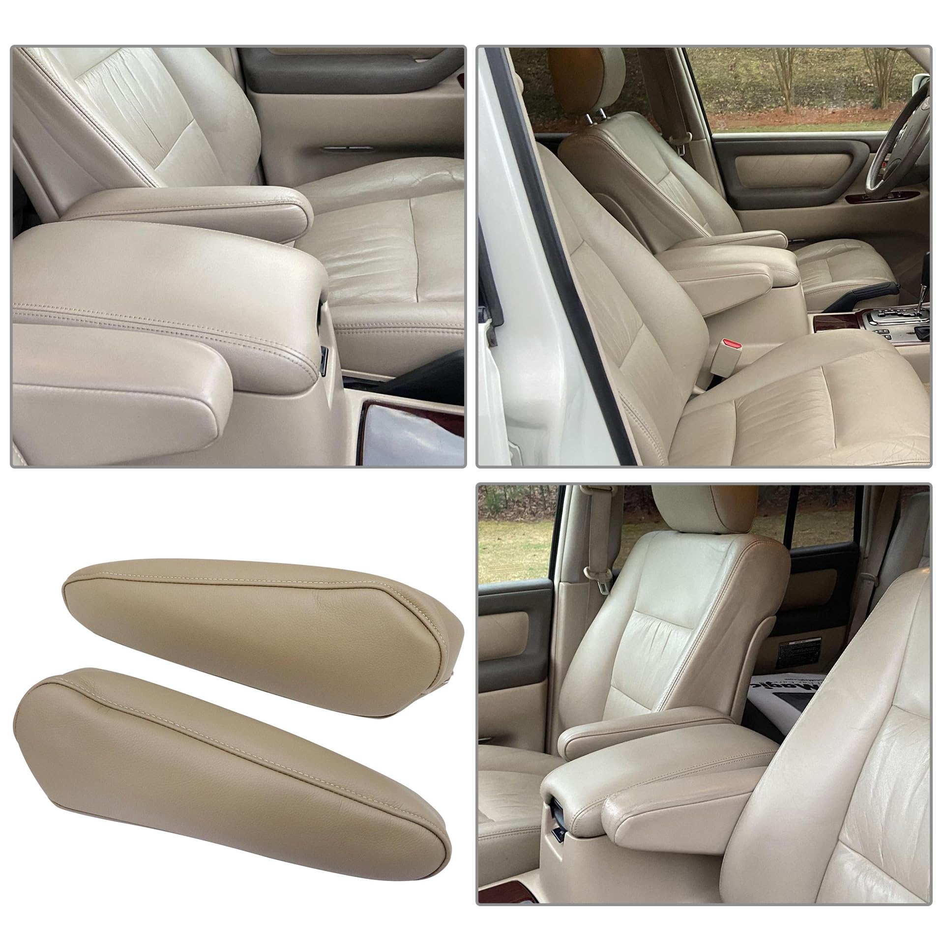 ベージュ アームレスト ARMREST Amazon.com: GXARTS Driver and Passenger Side Leather Front Seat